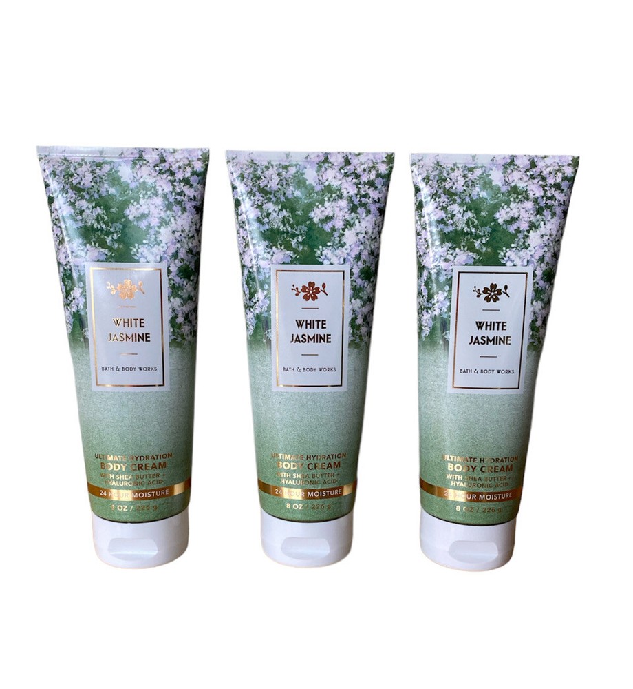 Bath & Body Works White Jasmine Cedarwood Body Cream with Hyaluronic Acid 3-Pack-image