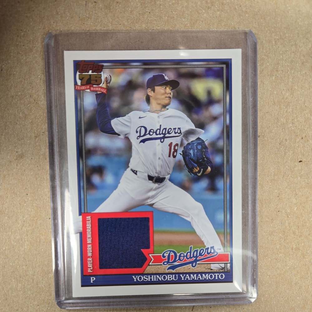2026 Topps Yoshinobu Yamamoto 1991 Relic Card Los Angeles Dodgers WS MVP