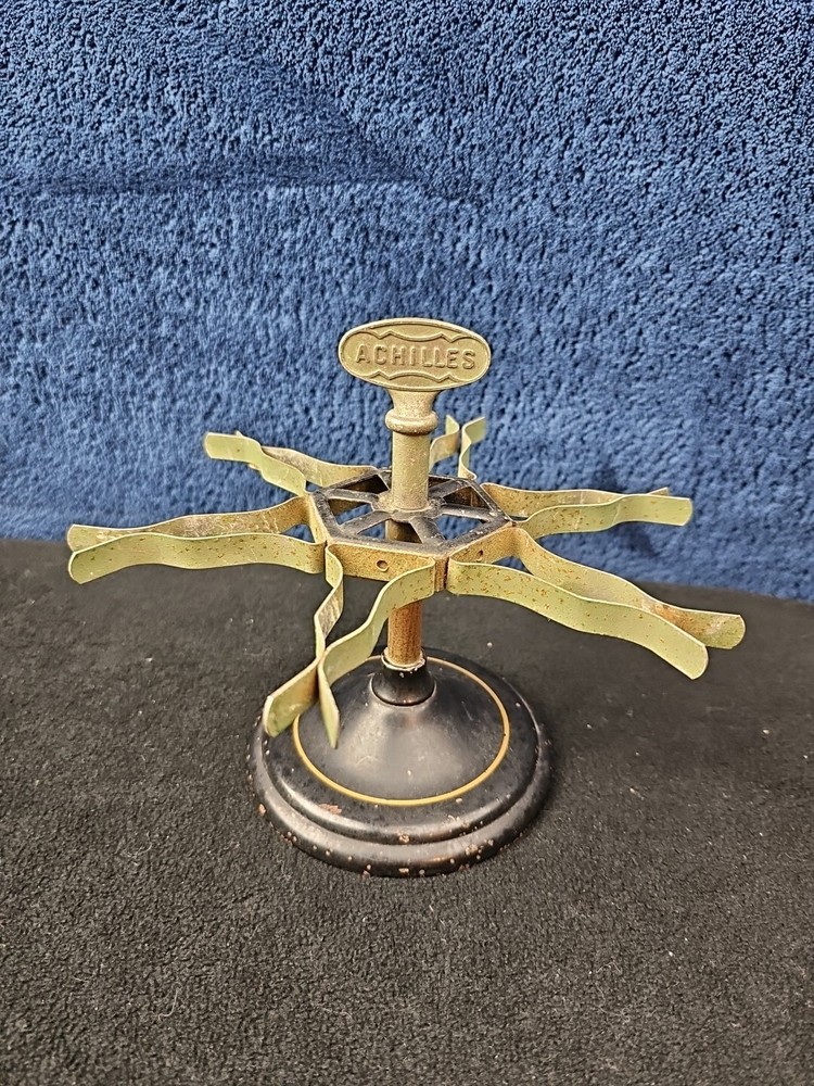 Vintage Achilles 6 Rubber Stamp Holder Carousel Stand Revolving Desk Accessory-image