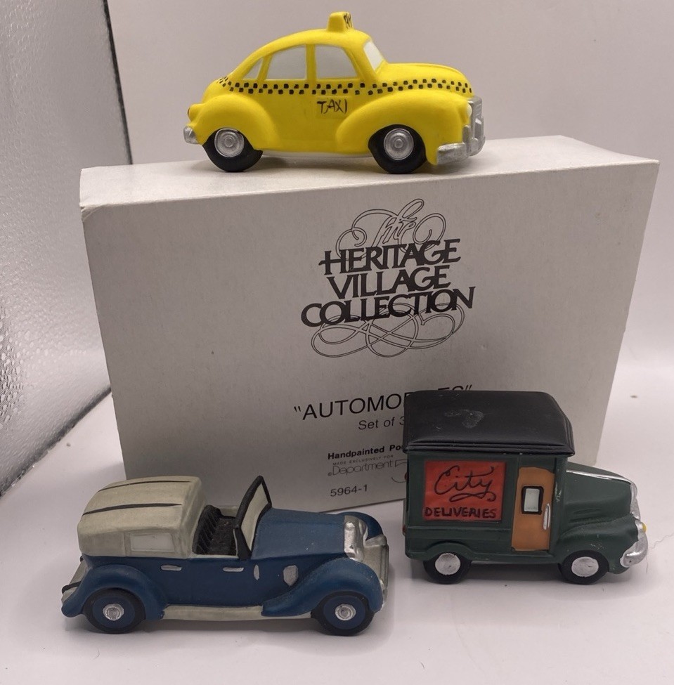 Dept 56 Heritage Village Collection Automobiles Set of 3 #5964-1