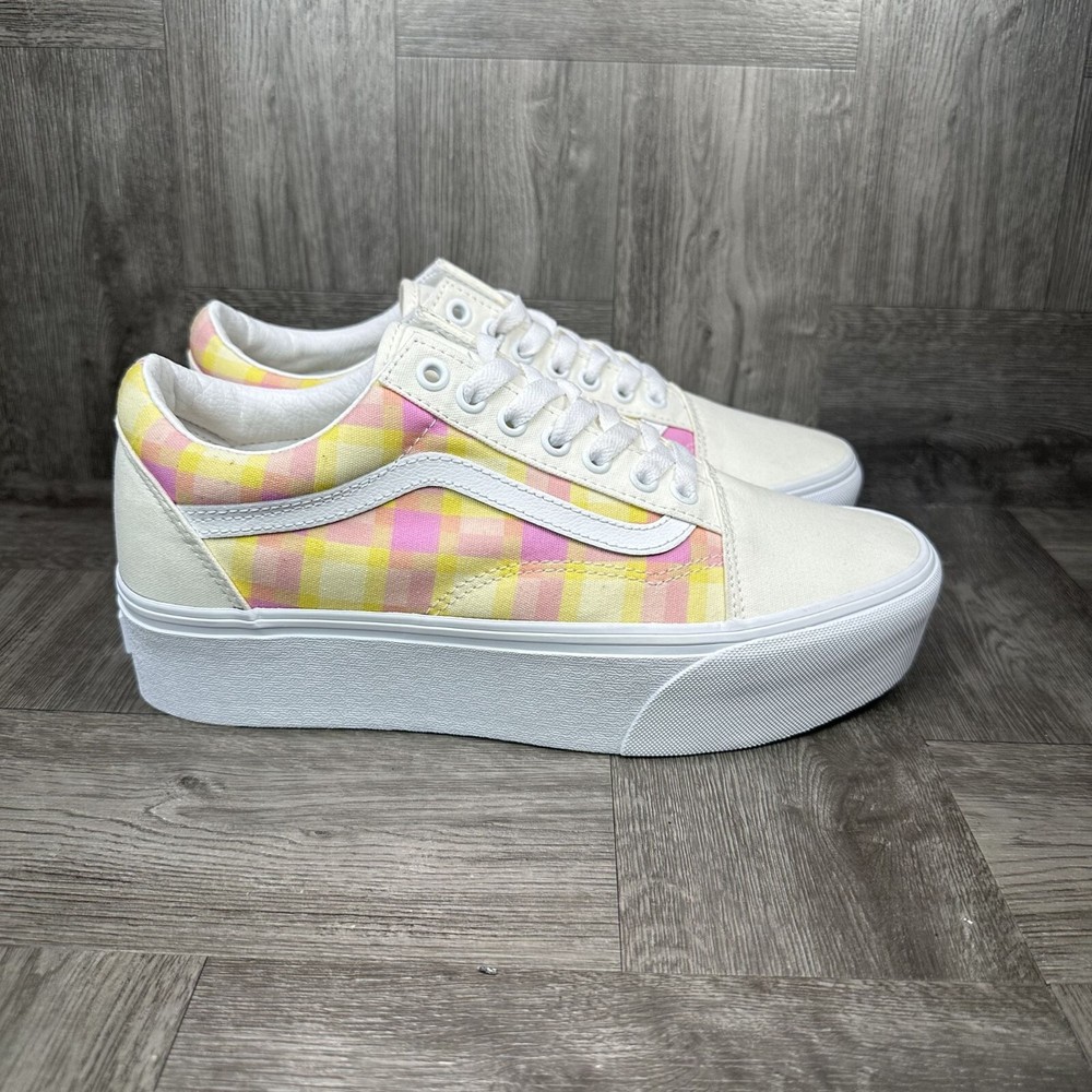 Vans Old Skool Stackform Women's size 9.5 Ivory Platform shoes