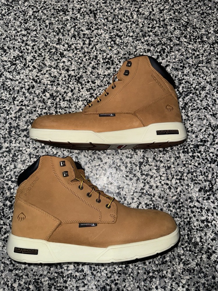 Wolverine Men's 6-Inch Carbonmax Toe DuraShock Work Boots in Wheat Size 13-14M
