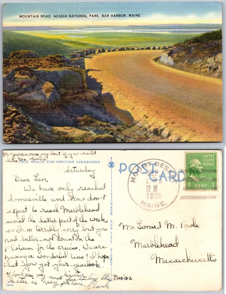 Mountain Road Acadia National Park Bar Harbor Maine Postcard-image