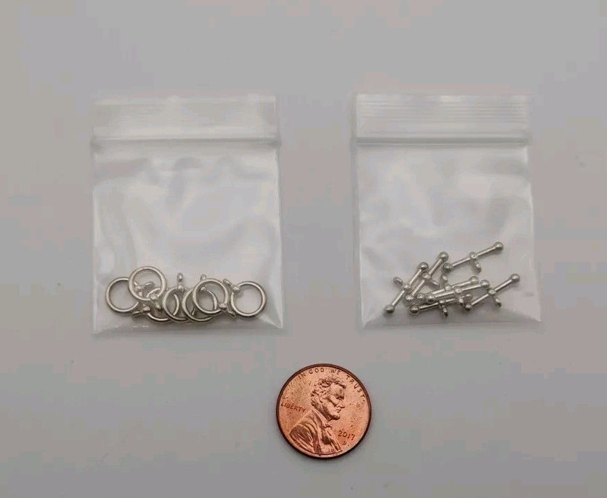 Toggle Sterling Silver Clasps - Accommodates Single Strands - New Set of 7-image