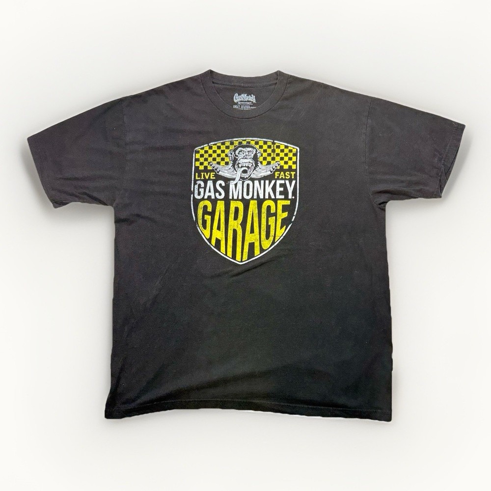 Gas Monkey Garage T Shirt Mens 2XL Tall Short Sleeve Graphic Print Black Casual