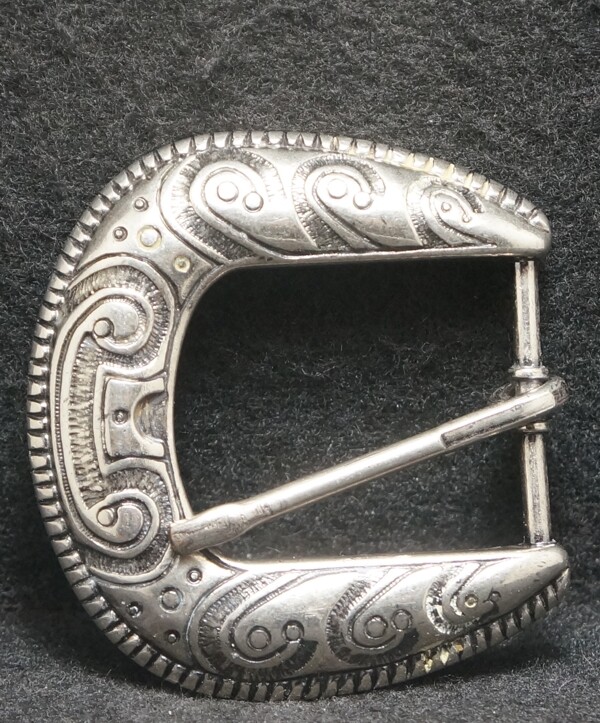 WJ01147 AWESOME VINTAGE 1970s **TONGUE-TYPE** UNISEX WESTERN FASHION BELT BUCKLE