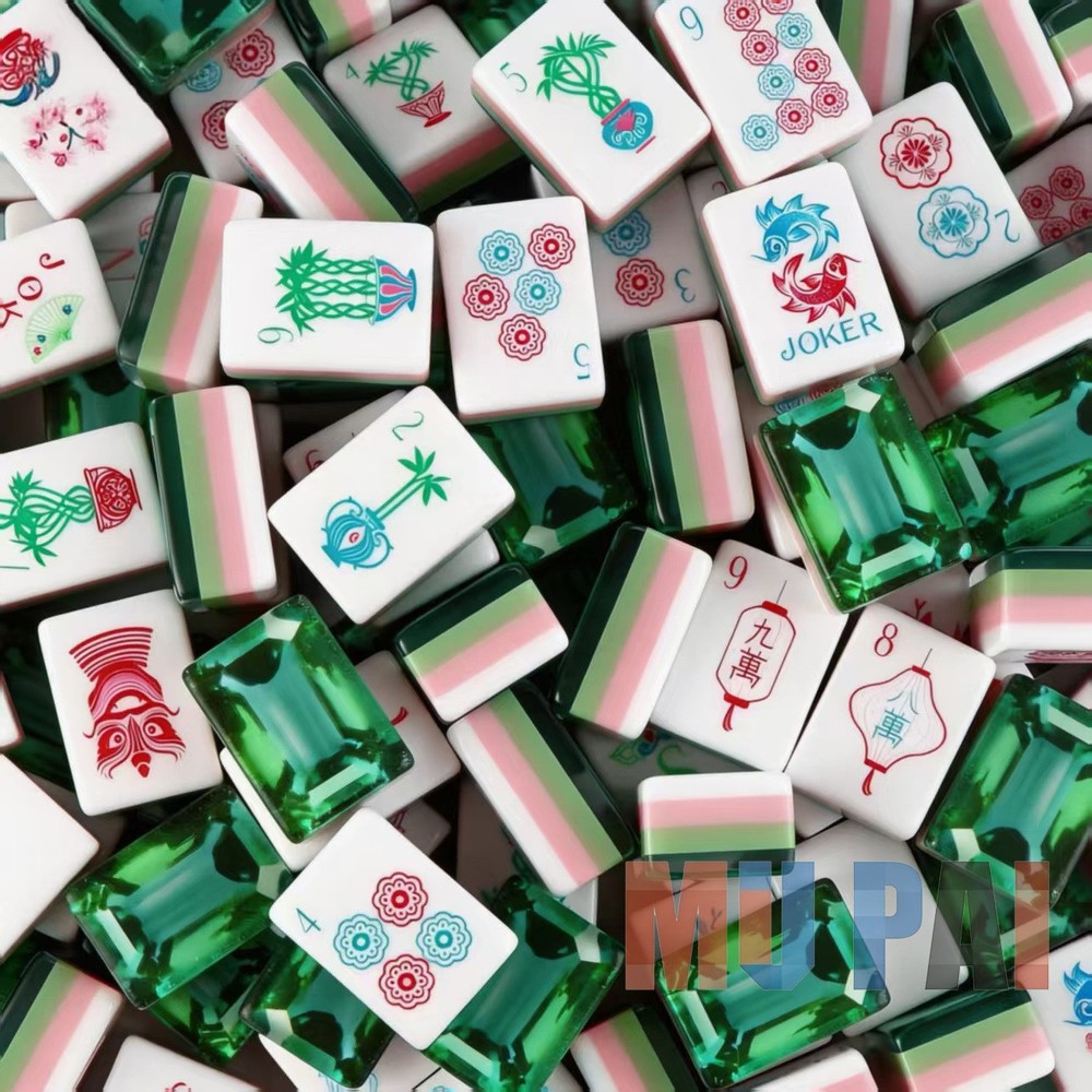 American Mahjong Game Set,160 Emerald Layered Mah Jong Tiles Family Party#Gift##