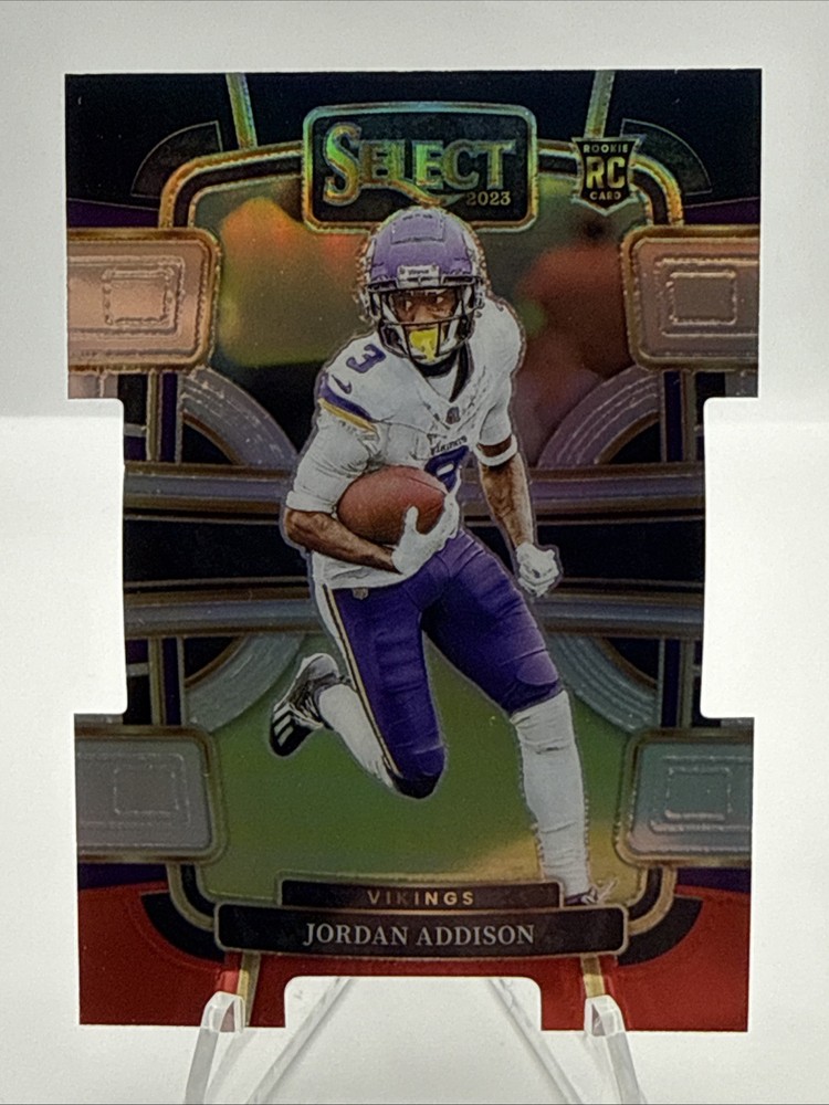 2023 Panini Select - Concourse Jordan Addison #66 Black & Red Prizm Die-Cut (RC)