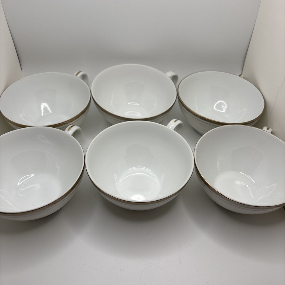 ☕️ Lot of 6 Royalton China Co. Golden Elegance Translucent Porcelain Cup