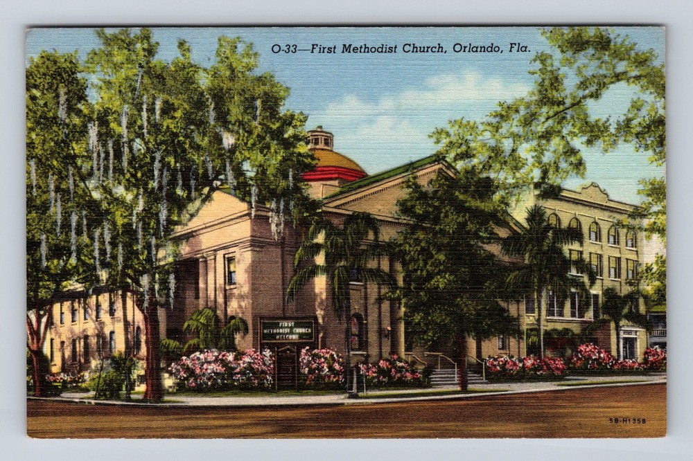 Orlando FL-Florida First Methodist Church Vintage Postcard