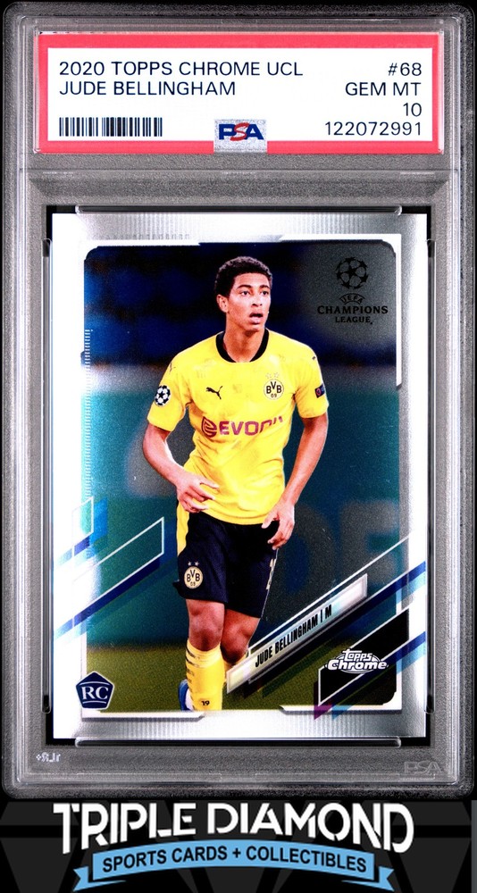 2020-21 Topps Chrome UCL Jude Bellingham Rookie RC Dortmund PSA 10 LS544
