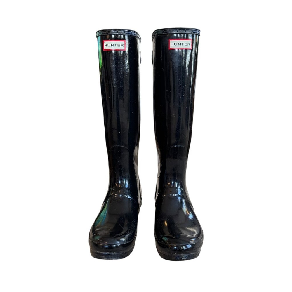 Hunter Women's Size 9 Black Adjustable Width Rain Boots