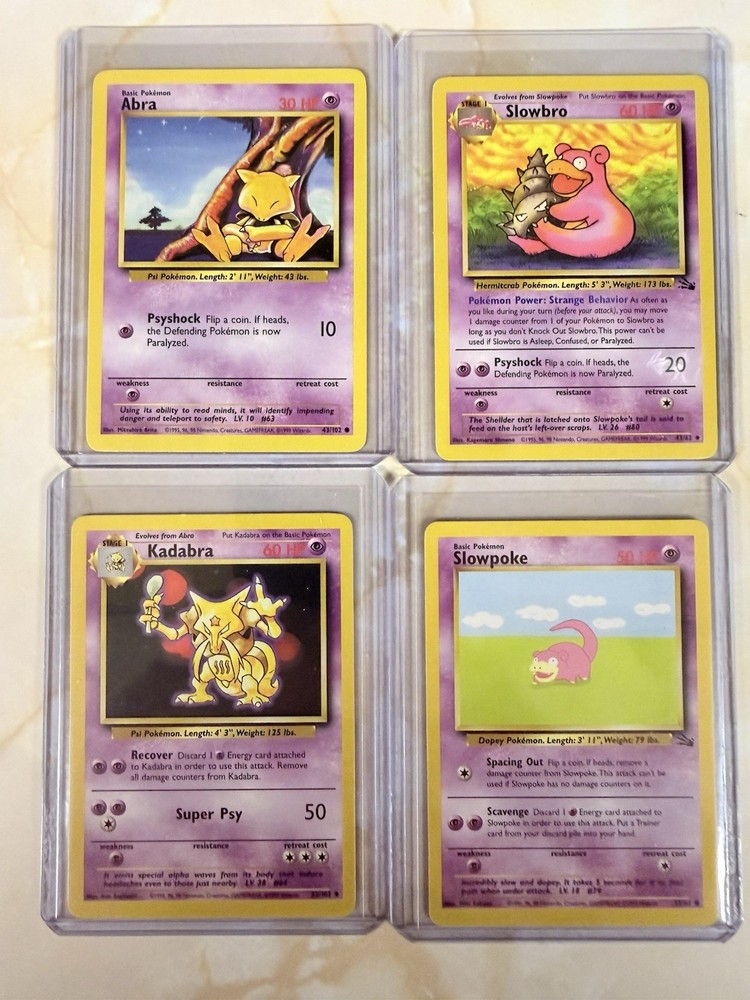 Pokemon TCG  Base Set Psychic 4-Card Lot Abra Kadabra-image