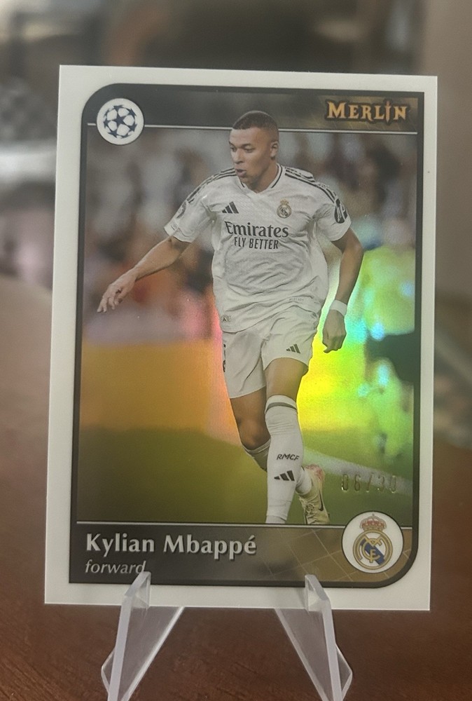 2025 MERLIN Kylian Mbappé PEARL REFRACTOR #/30 SSP Real Madrid Rare!! MINT! 🔥🔥
