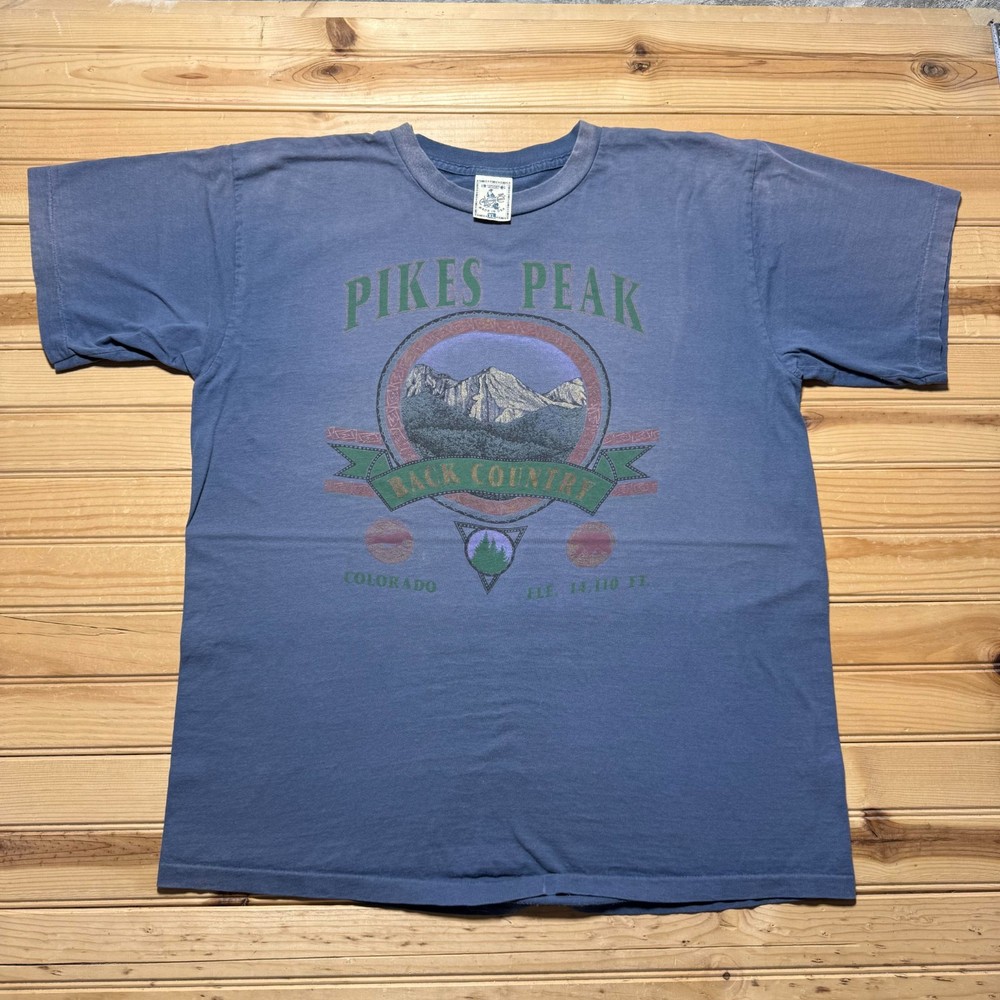 Vintage 90s Pikes Peak Back Country Colorado Nature Mountain Souvenir Shirt - XL