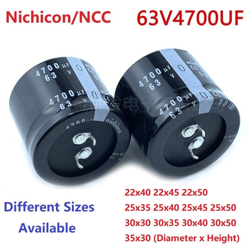 2Pcs/Lot Japan Nichicon/NCC 4700uF 63V 63V4700uF Snap-in PSU Amplifier Capacitor