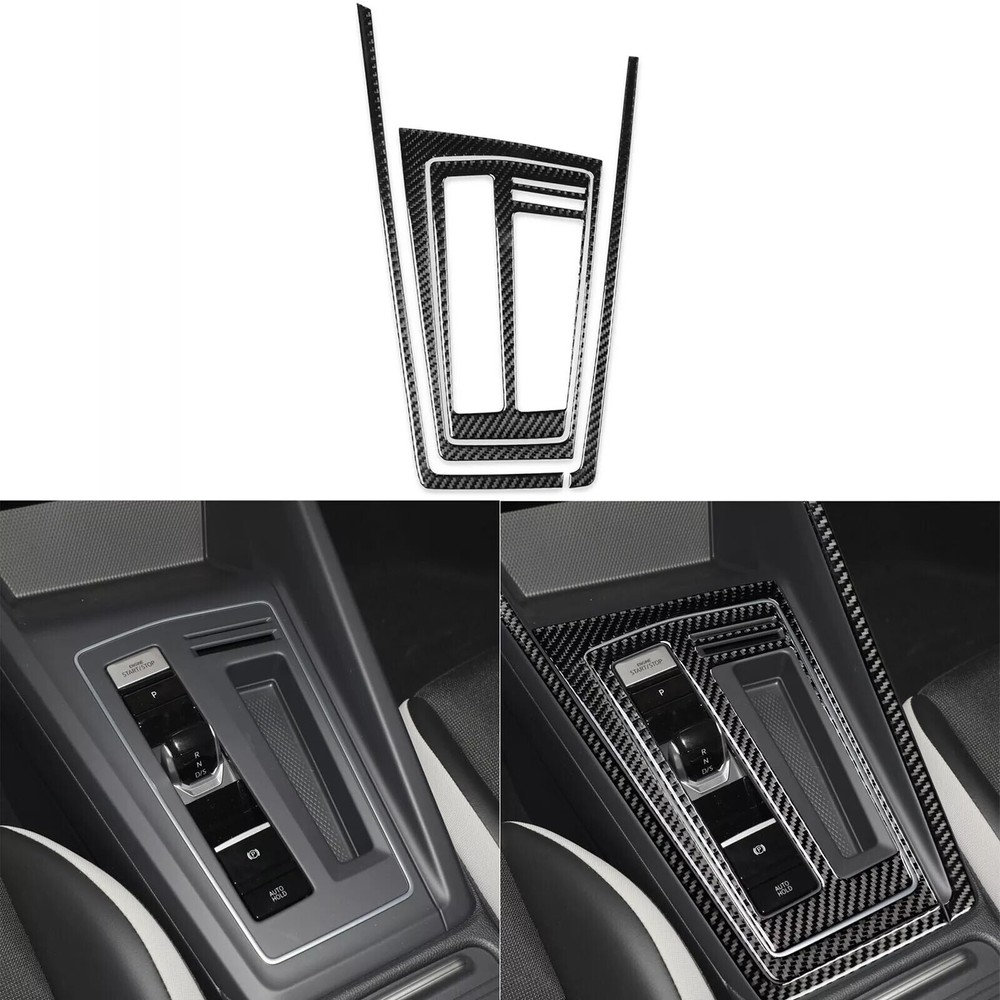 4Pcs Real Carbon Fiber Gear Shift Panel Cover Trim For VW Golf 8 GTI MK 8 20-24