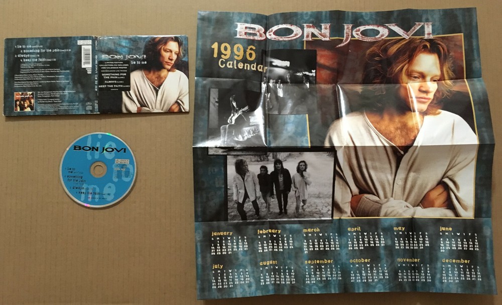 BON JOVI Lie to Me w/ EDIT & 3 RARE LIVE w/ POSTER CALENDAR CD single USA seller