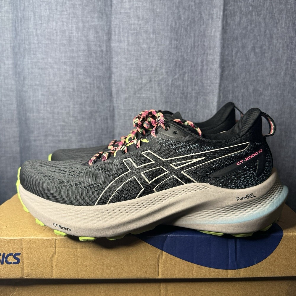 Asics GT-2000 12 Shoes Womens Size 7 Nature Bathing/Lime Green 1012B587-200