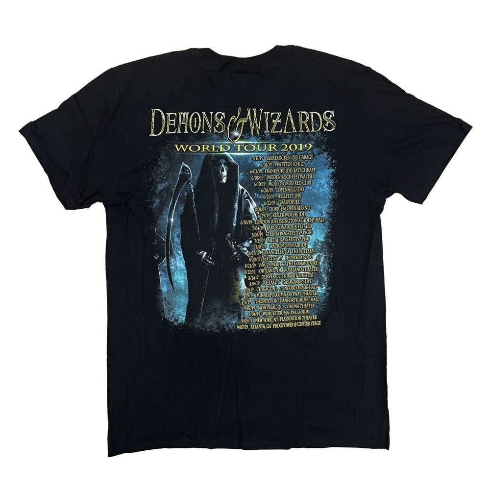 Vintage Demons & Wizards Band The Fiddler 2019 Tour Black S-5XL Shirt VK110