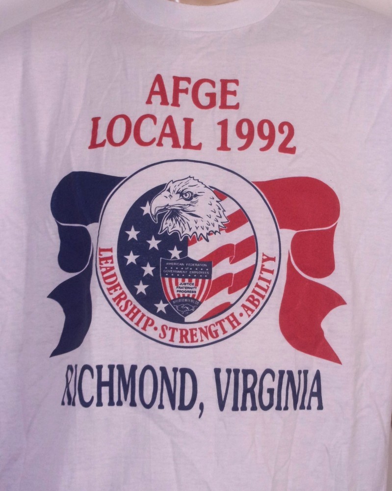 vintage 80s 90s FOTL single stitch AFGE Union Yes T-Shirt Richmond VA sz XL