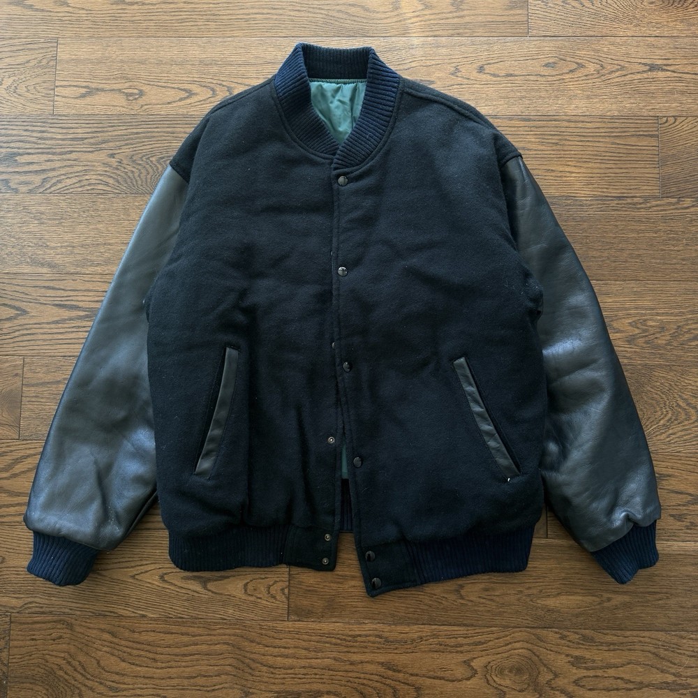 Vintage Varsity Jacket Mens XL Wool Leather Sleeve Reversible Urban Equipment