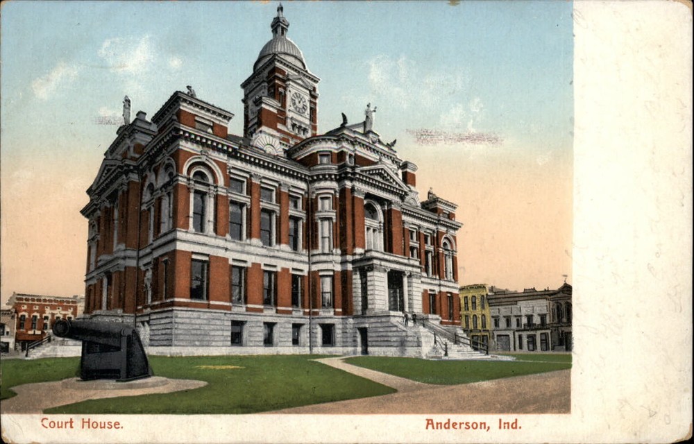 Anderson Indiana Court House c1905 UDB to Mosher Huntington IN vintage postcard