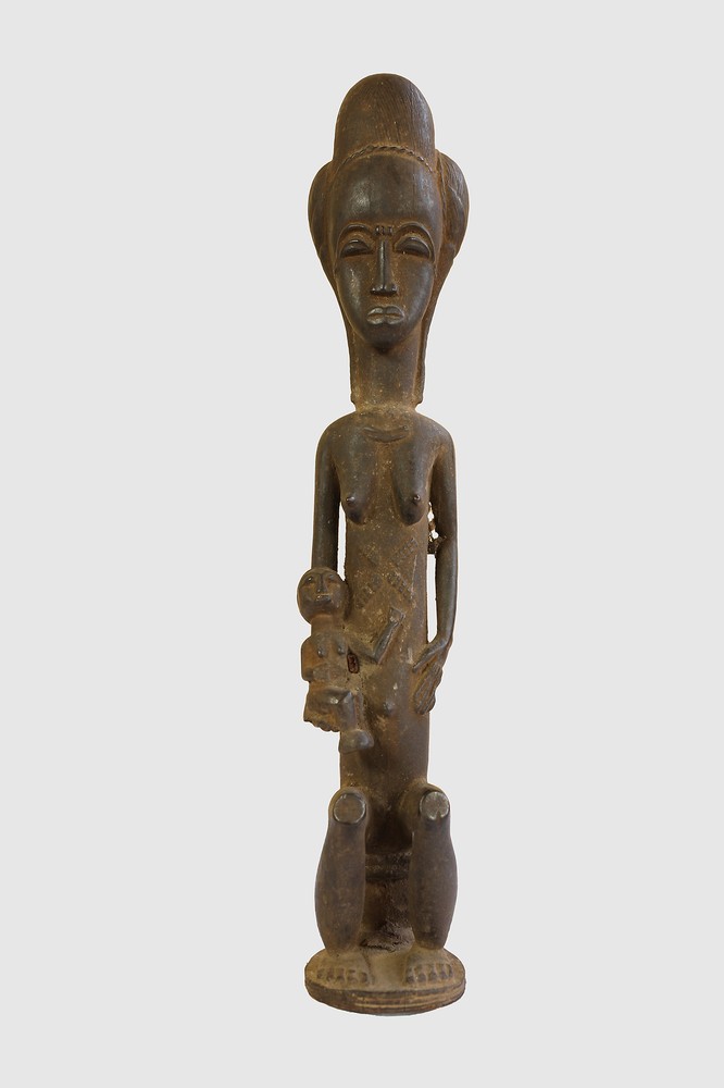 0782 ASIA TRUNK FIGURINE USED BLOLO BLA IVORY COAST AFRICA TRIBAL ART