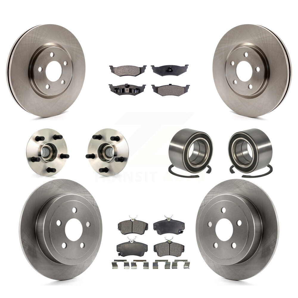 Hub Bearing Disc Brake Rotor  Pad Front Rear Kit (10Pc) For Chrysler PT Cru