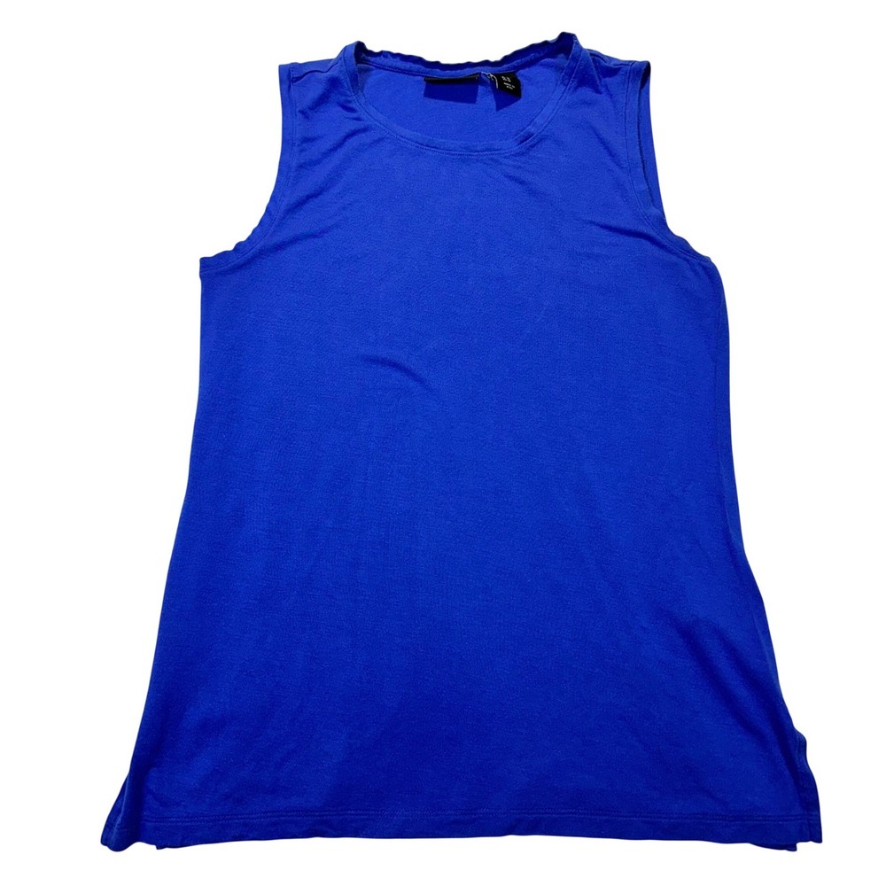 Adrienne Vittadini Tank Top Women Medium Blue Casual Modal Stretch Sleeveless