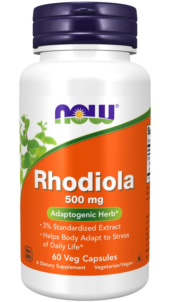 NOW Supplements- Rhodiola 500 mg- Helps Body Adapt to Stress of Daily Life*- Ada