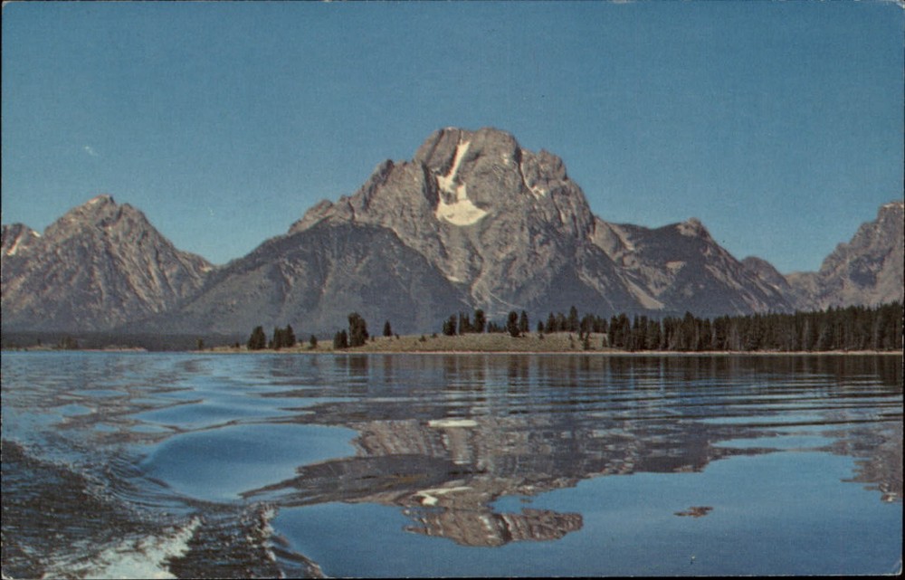 Mount Moran ~ Jackson Lake ~ Grand Teton National Park Wyoming ~ postcard