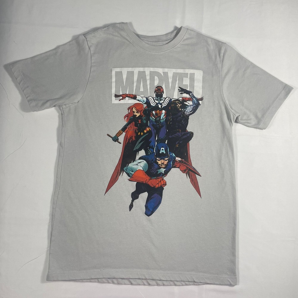 Marvel Studios Captain America boys short sleeve t-shirt size XL (14/16) Gray