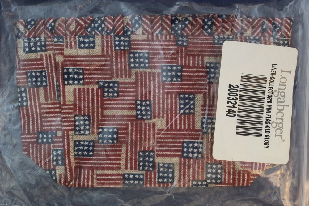 Longaberger 2002 CC Collectors Club Miniature Flag Basket Old Glory SU Liner NEW