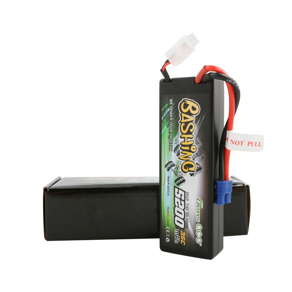 Gens Ace Bashing 7.4V 35C 2S 5200mah Hardcase Rc Car Lipo Battery With EC3 Plug-image