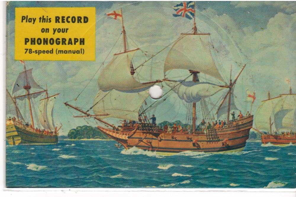Vintage Look N Listen 78 Rpm Record Jamestown Va Souvenir Postcard