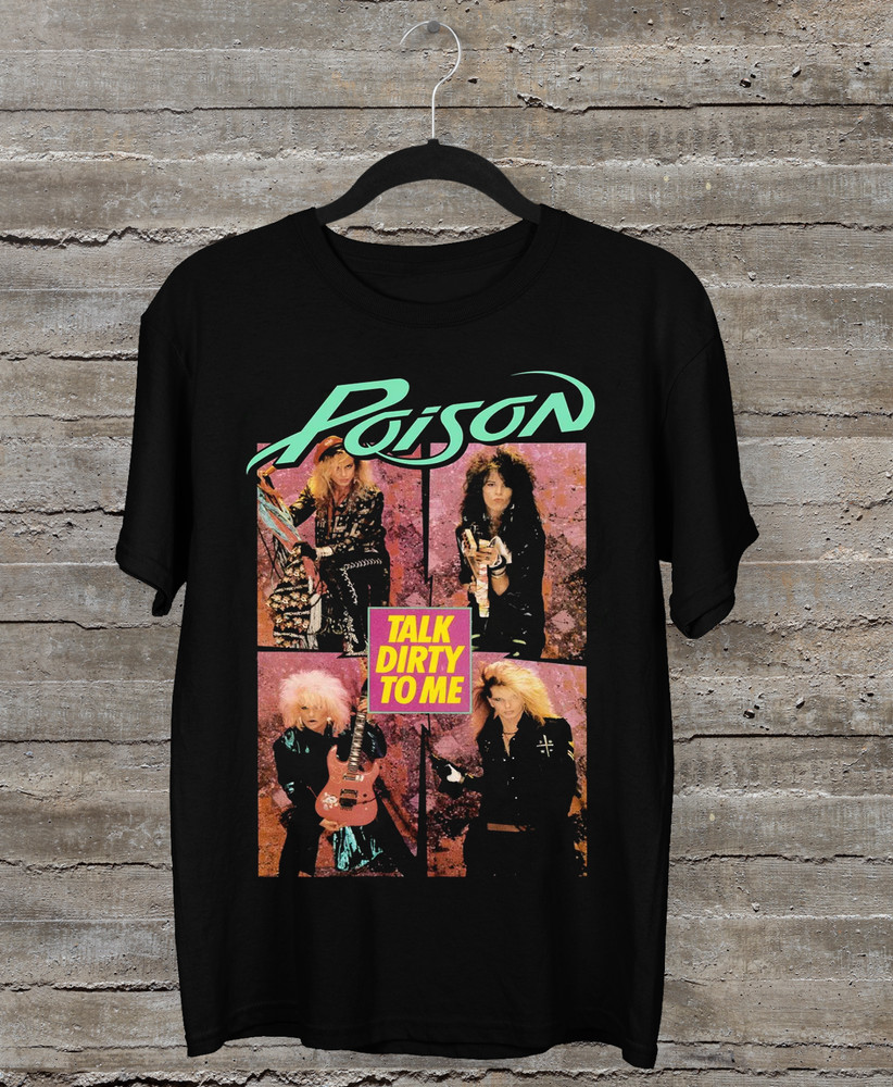 Poison Band Member Band Short Sleeve Black All Size Shirt