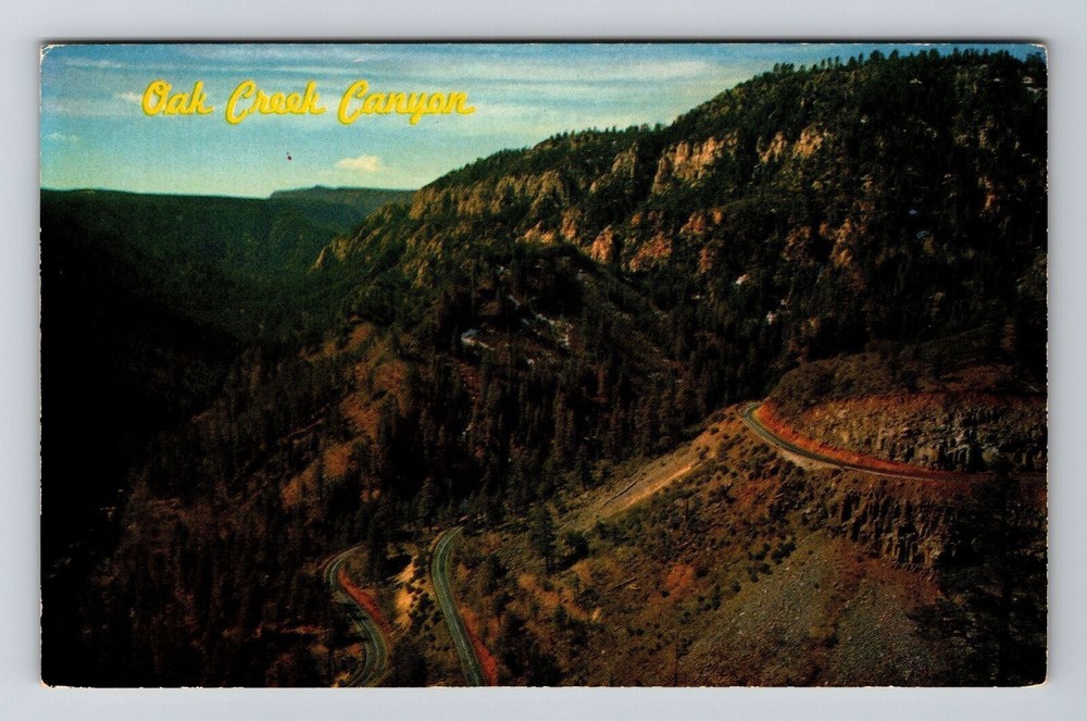 Flagstaff AZ-Arizona Oak Creek Canyon Scenic Mountain & Trees Vintage Postcard