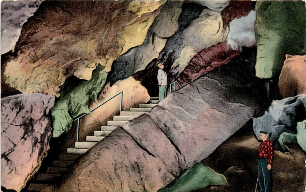 Crystal Cave, Pennsylvania, TICHNOR Bros Inc., Allentown, Reading, U.S Postcard