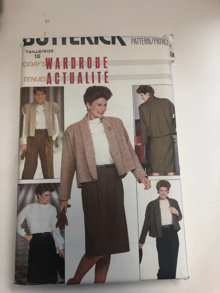 Butterick 6253 pattern, Misses Office Wardrobe, 5 pieces, Size 16 UNCUT