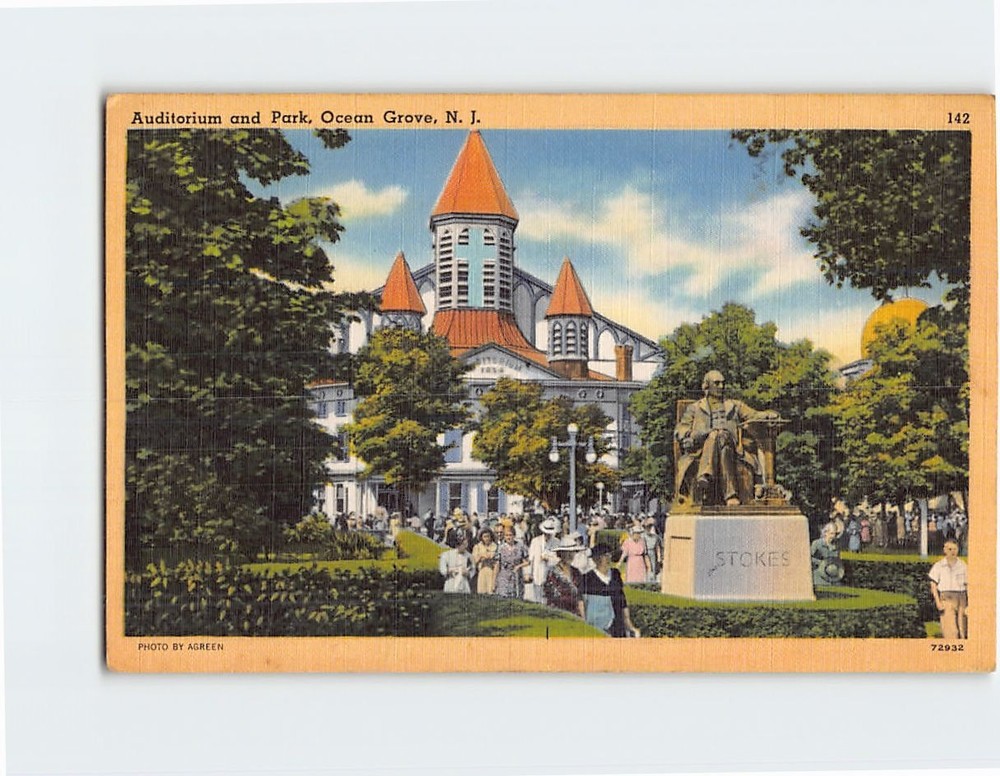 Postcard Auditorium and Park Ocean Grove New Jersey USA