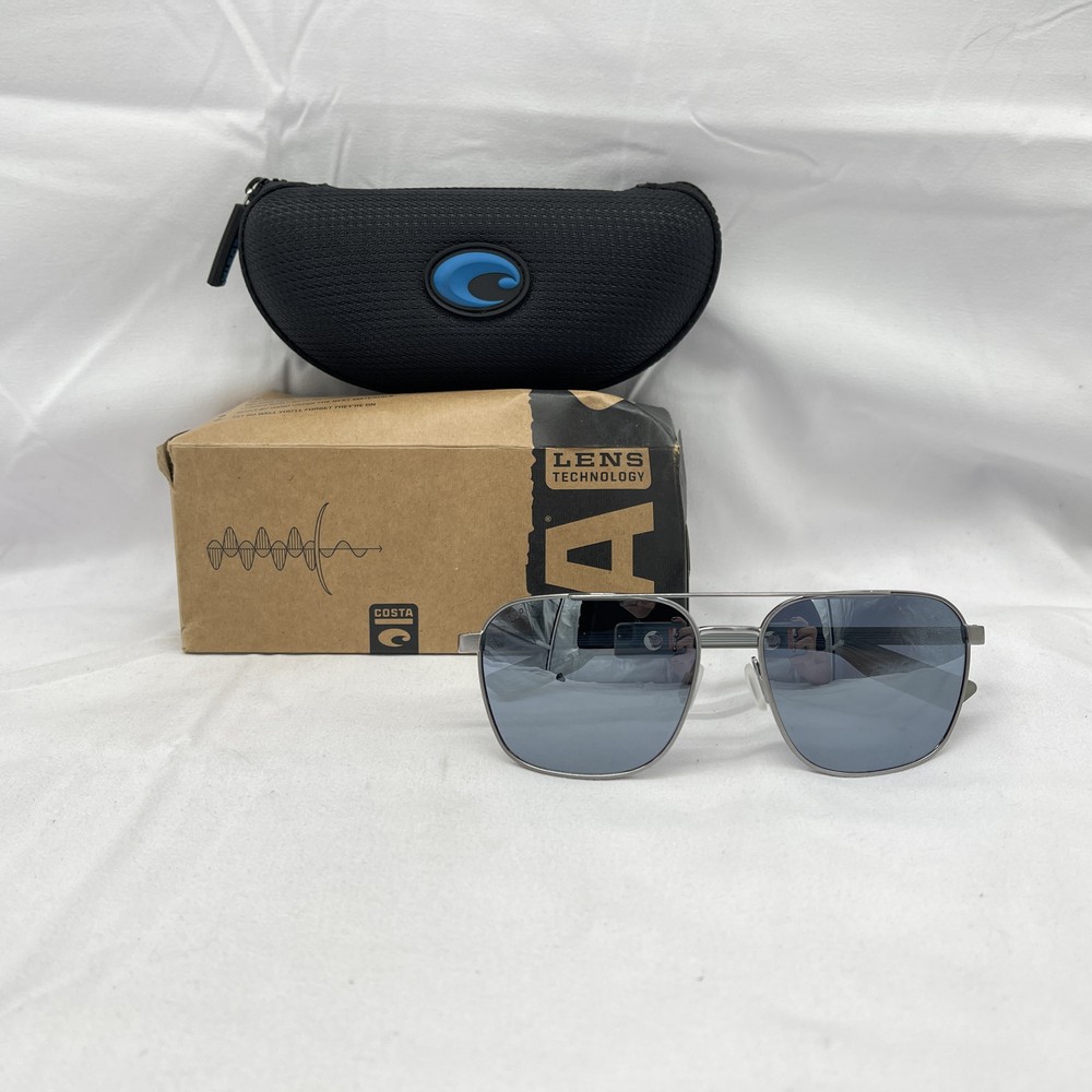 Costa Del Mar Wader Square Polarized Aviator Sunglasses 580P Gunmetal Frame