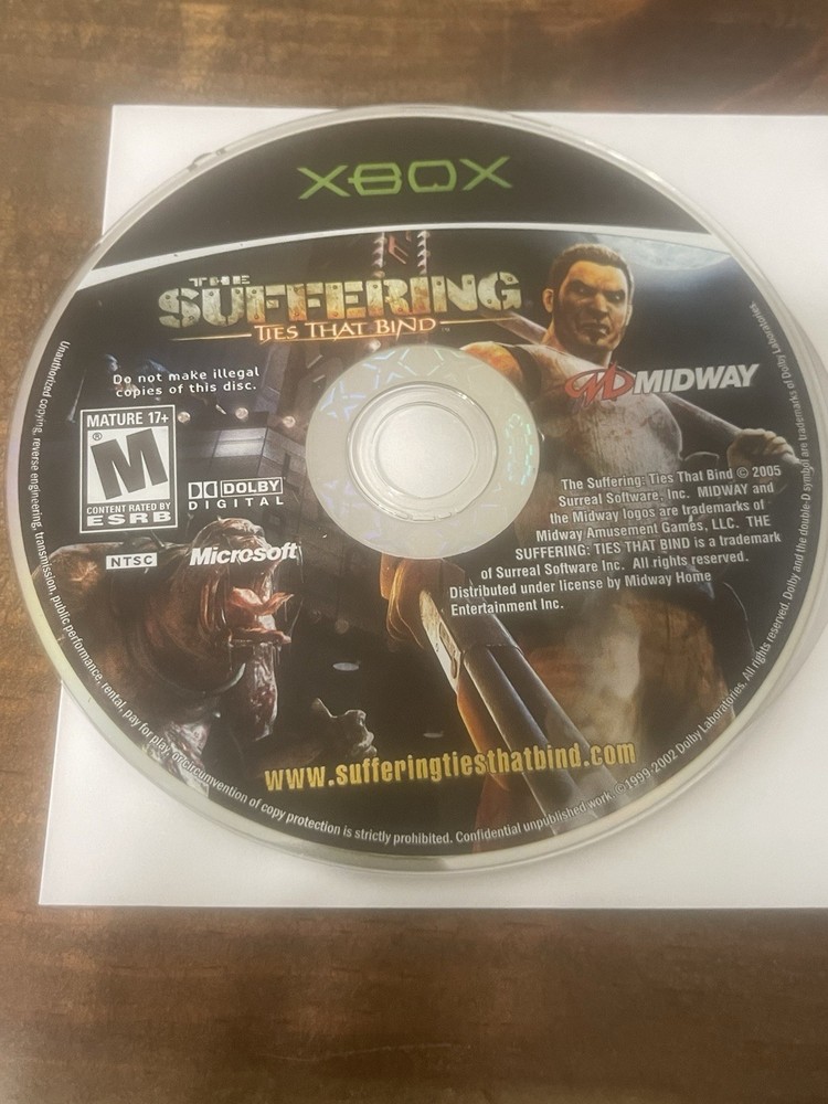 Suffering: Ties That Bind (Microsoft Xbox, 2005) Disc Only