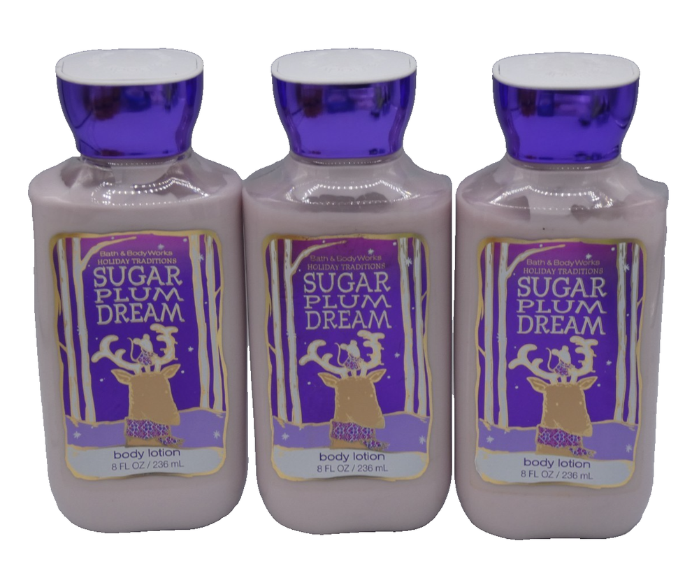 3 BATH & BODY WORKS SUGAR PLUM DREAM BODY LOTION RARE HTF