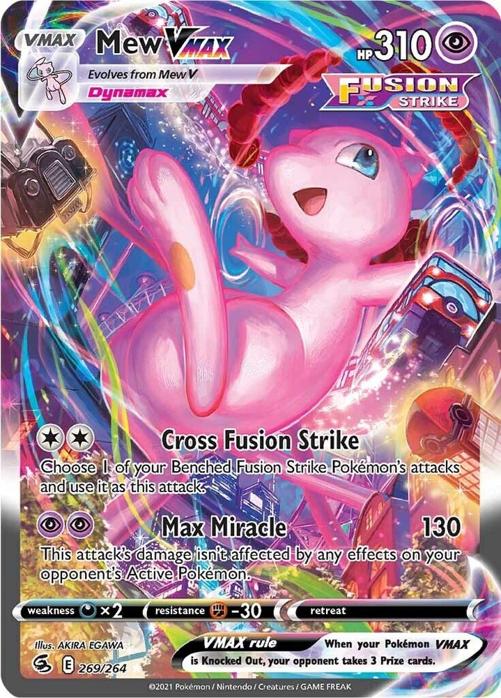 Mew VMAX (Alternate Art Secret) 269/264 Swsh08: Fusion Strike Holo