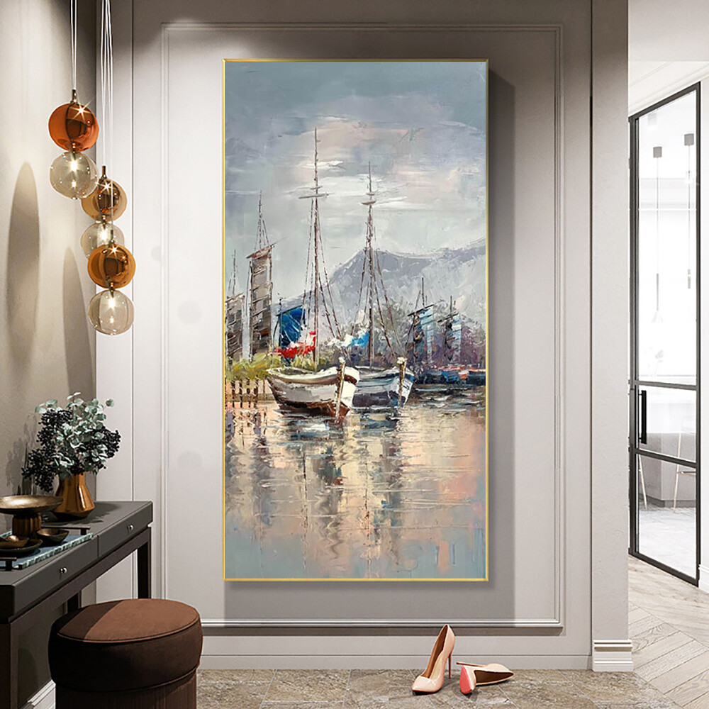 Hand-Painted Oil Painting Mediterranean Landscape Oil Painting On Canvas Large