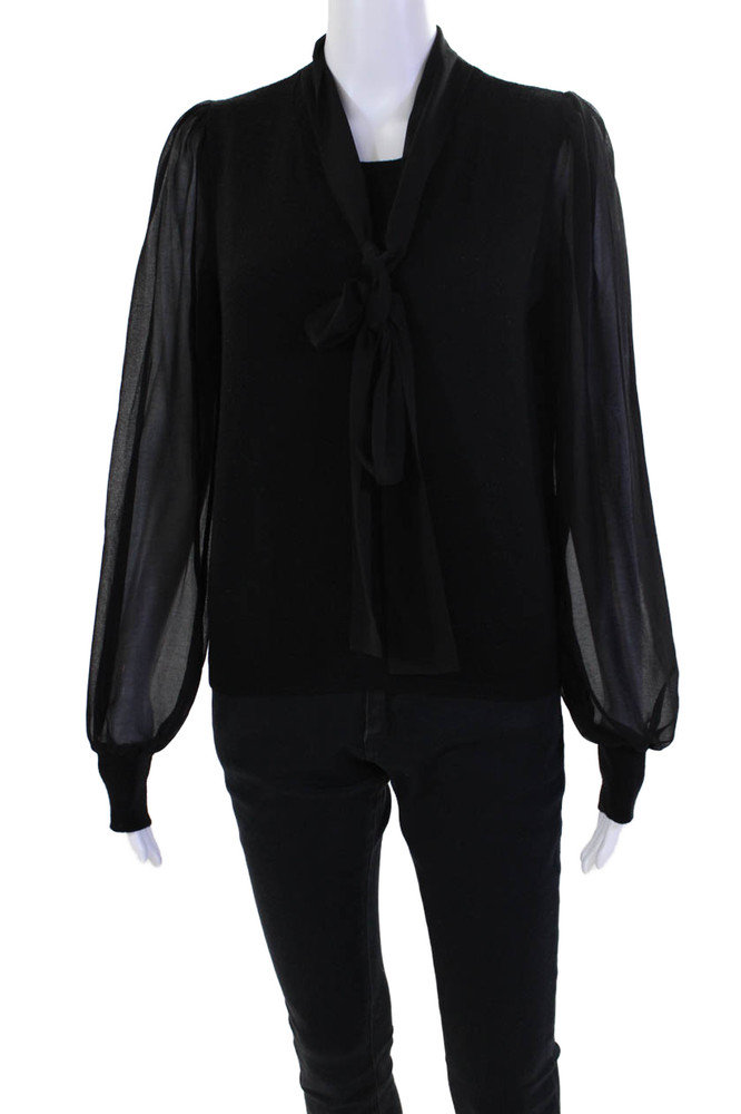 Generation Love Womens Cotton Long Sleeve Mock Neck Top Black Size XSFree Shipping in US $100+ Orders | $6.95 Orders Below