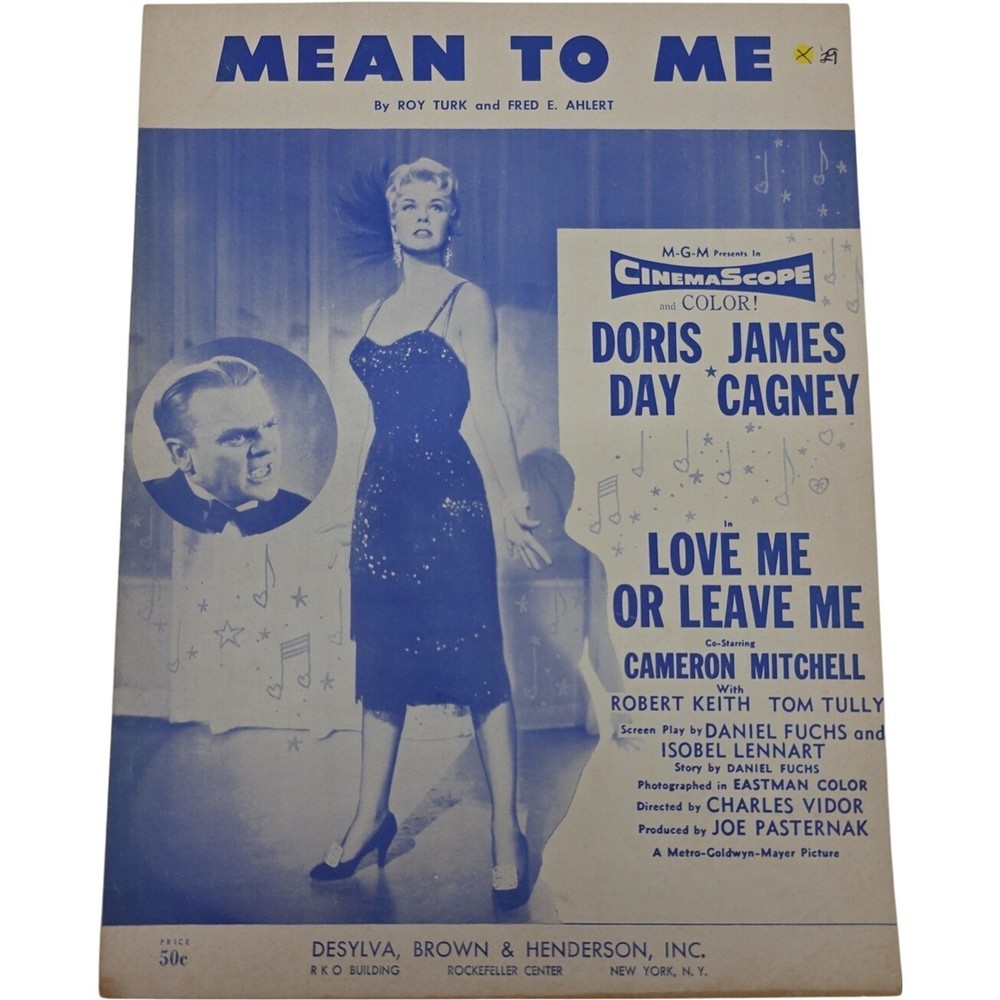 Mean to Me From the Movie Love Me or Leave Me 1929 Vintage Sheet Music