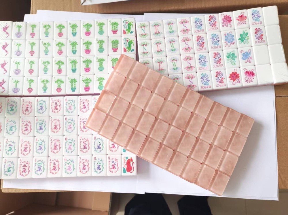 New Upgraded Pink Pearl Transparent Acrylic American Mahjong Set 160 Tiles Free