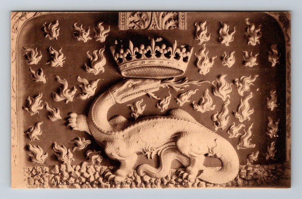France- Blois The Castle Emblem Of Francois Souvenir Old Post Vintage Postcard